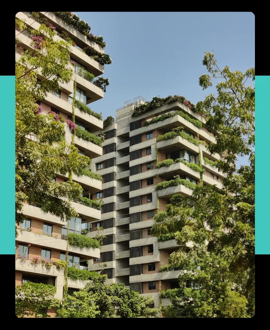 Green buildings representing certifications and ratings