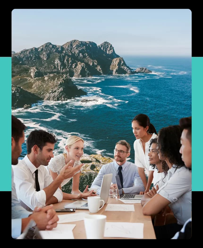 Ein Team in einem Strategiemeeting