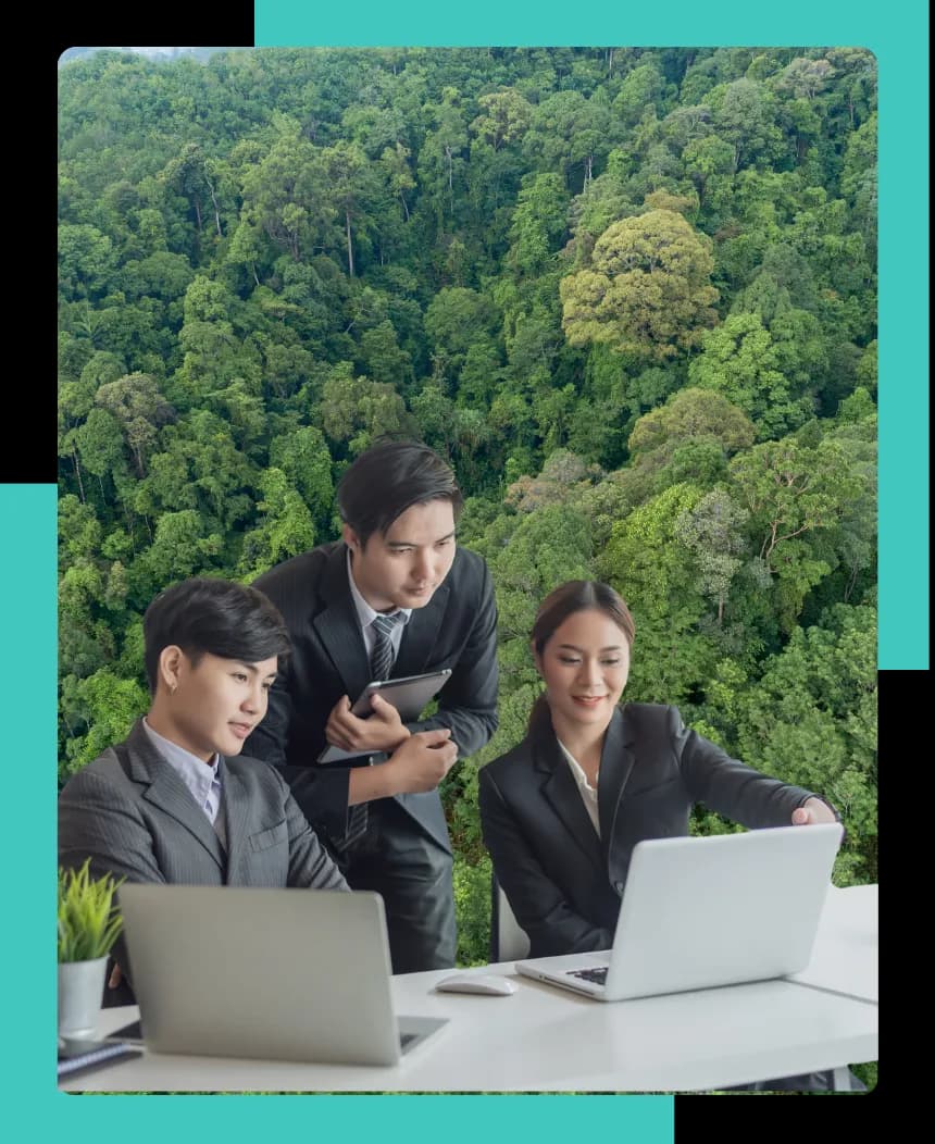 A team showing their proposals for a new strategy.