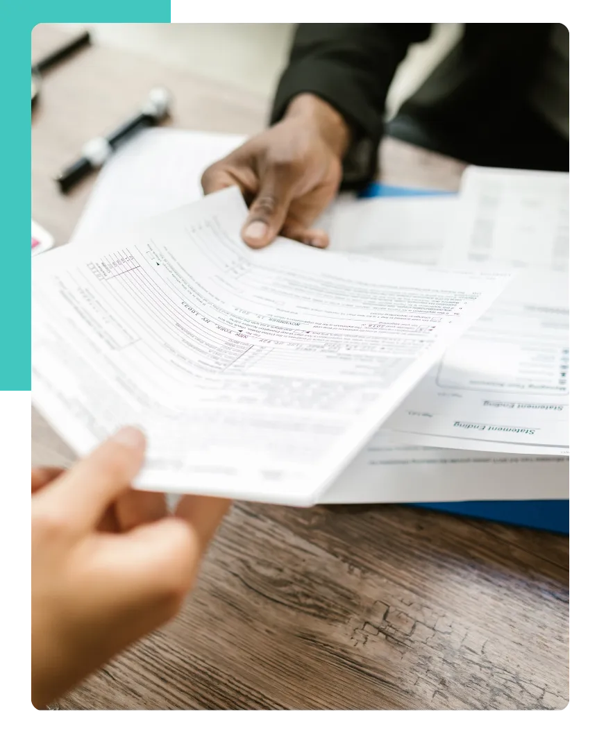 An exchange of documents representing sources of information