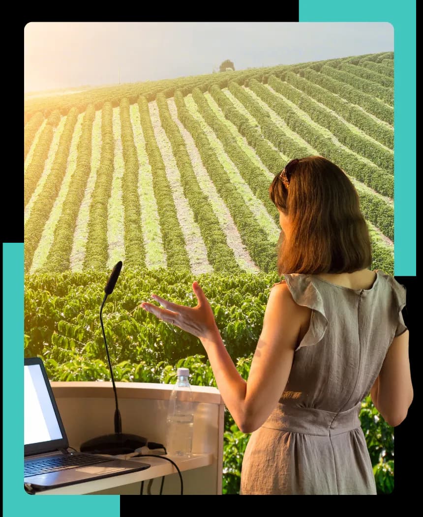 Een spreker die een presentatie geeft